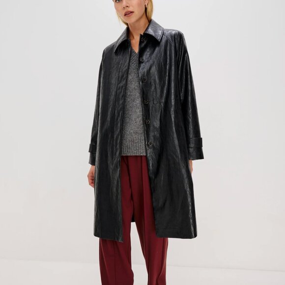 Rails Jackets & Blazers - Faux Leather Black Trench - Rails